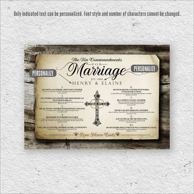 10 Commandments For Marriage personalization