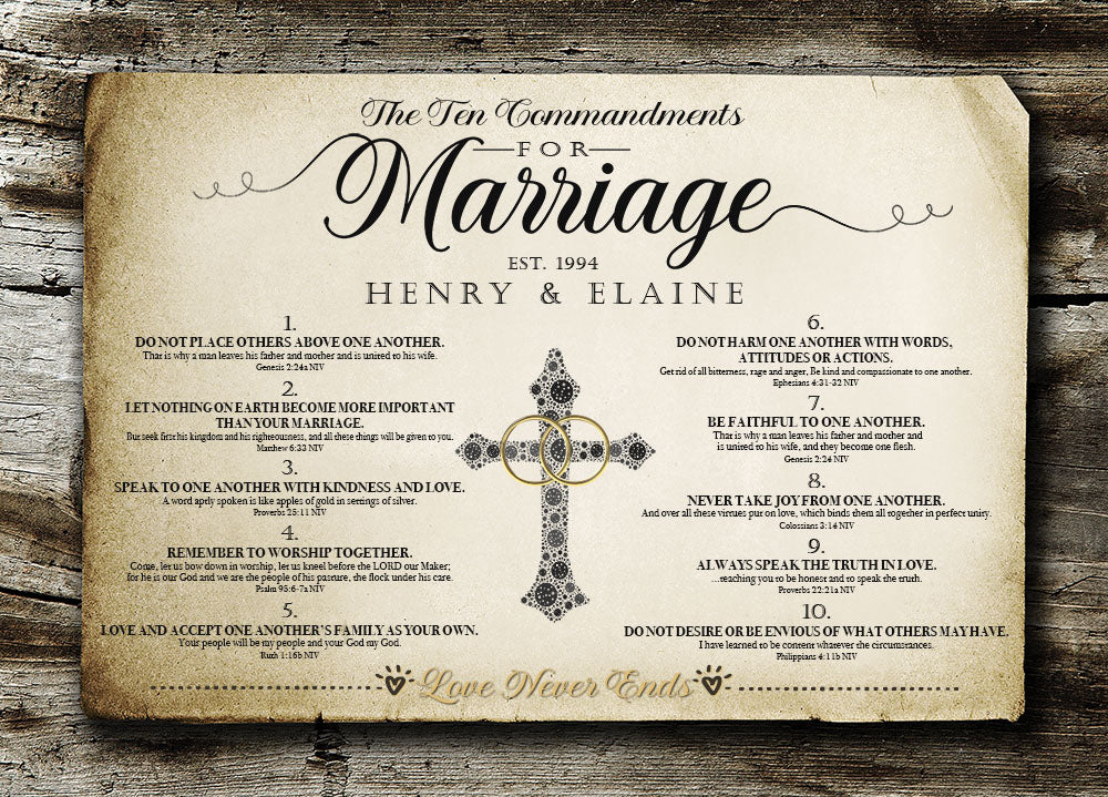 10 Commandments For Marriage print only