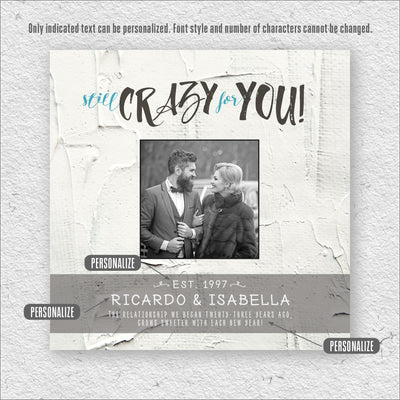 Still Crazy for You | Personalized Wedding, Anniversary, Love Gift, Print, Wall Decor - Photo