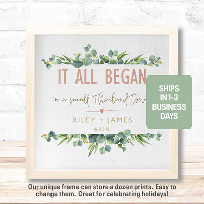It All Began | Personalized Anniversary, Love Story Gift, Print, Wall Decor