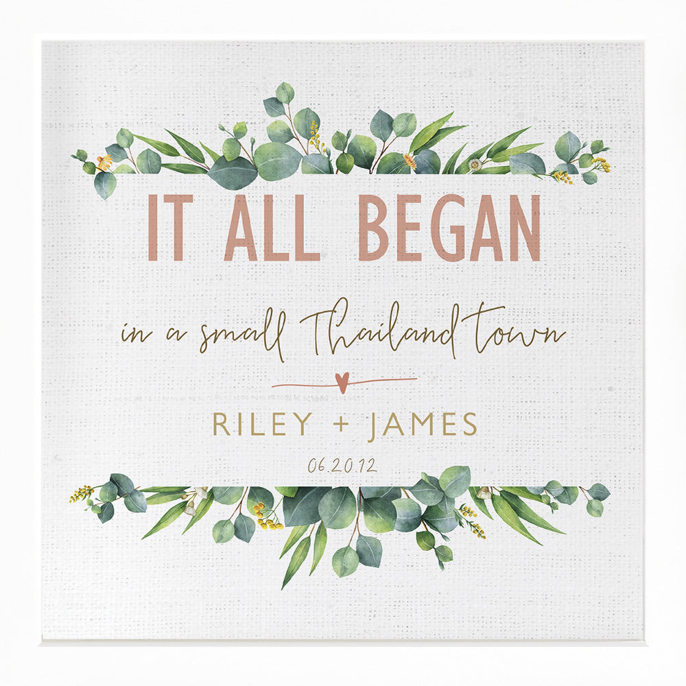 It All Began | Personalized Anniversary, Love Story Gift, Print, Wall Decor