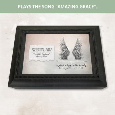 Your Wings | Personalized Memorial, Grief, Sympathy, Bereavement, Condolence, Funeral Gift, Celebration of Life - Music Box