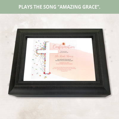 Dedication, Confirmation, Baptism | Personalized Music Box - Cross