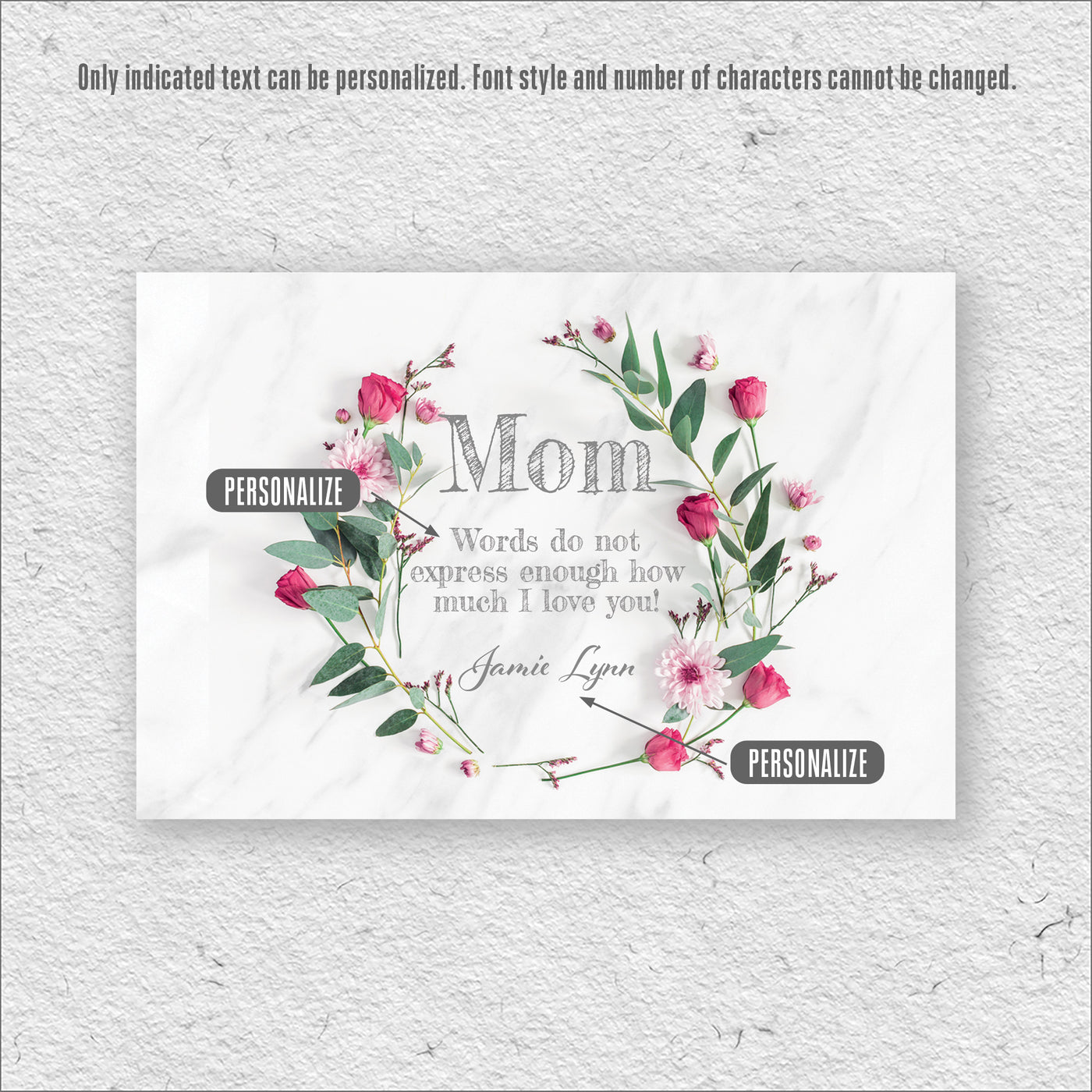 Mom Sketch Text Wreath | Personalized Mom Mother's Day Birthday - Music Box