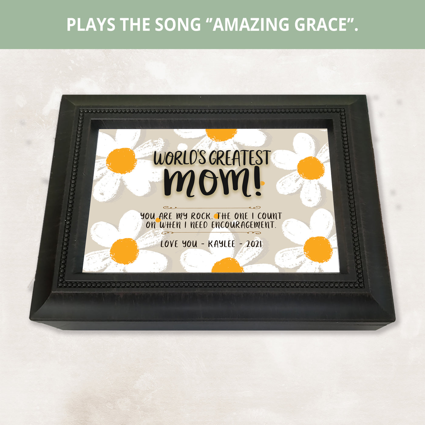 World's Greatest Mom | Personalized Mom Mother's Day Birthday - Daisy Music Box