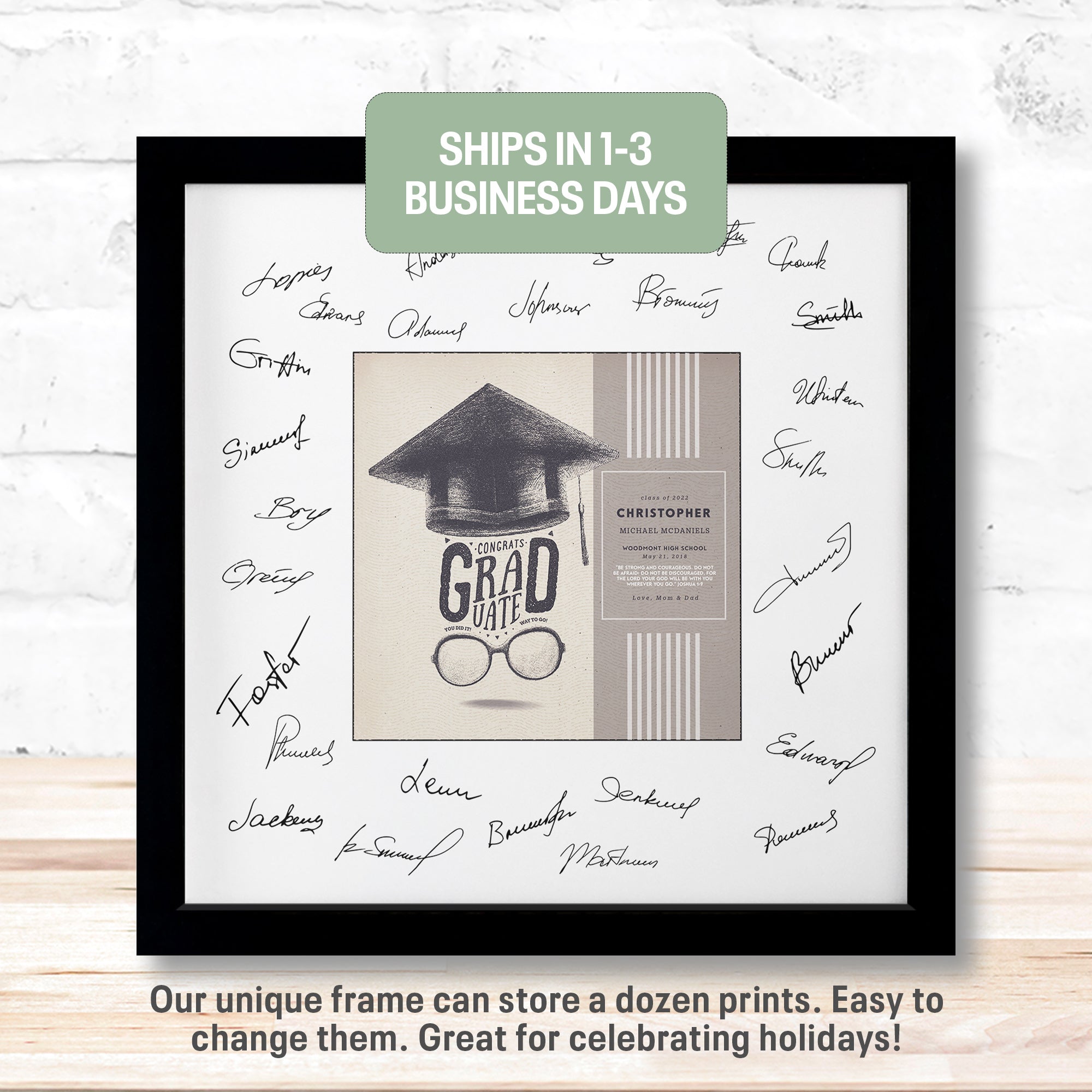 Congrats Grad Cap | Personalized Graduation Party Print, Wall Decor ...