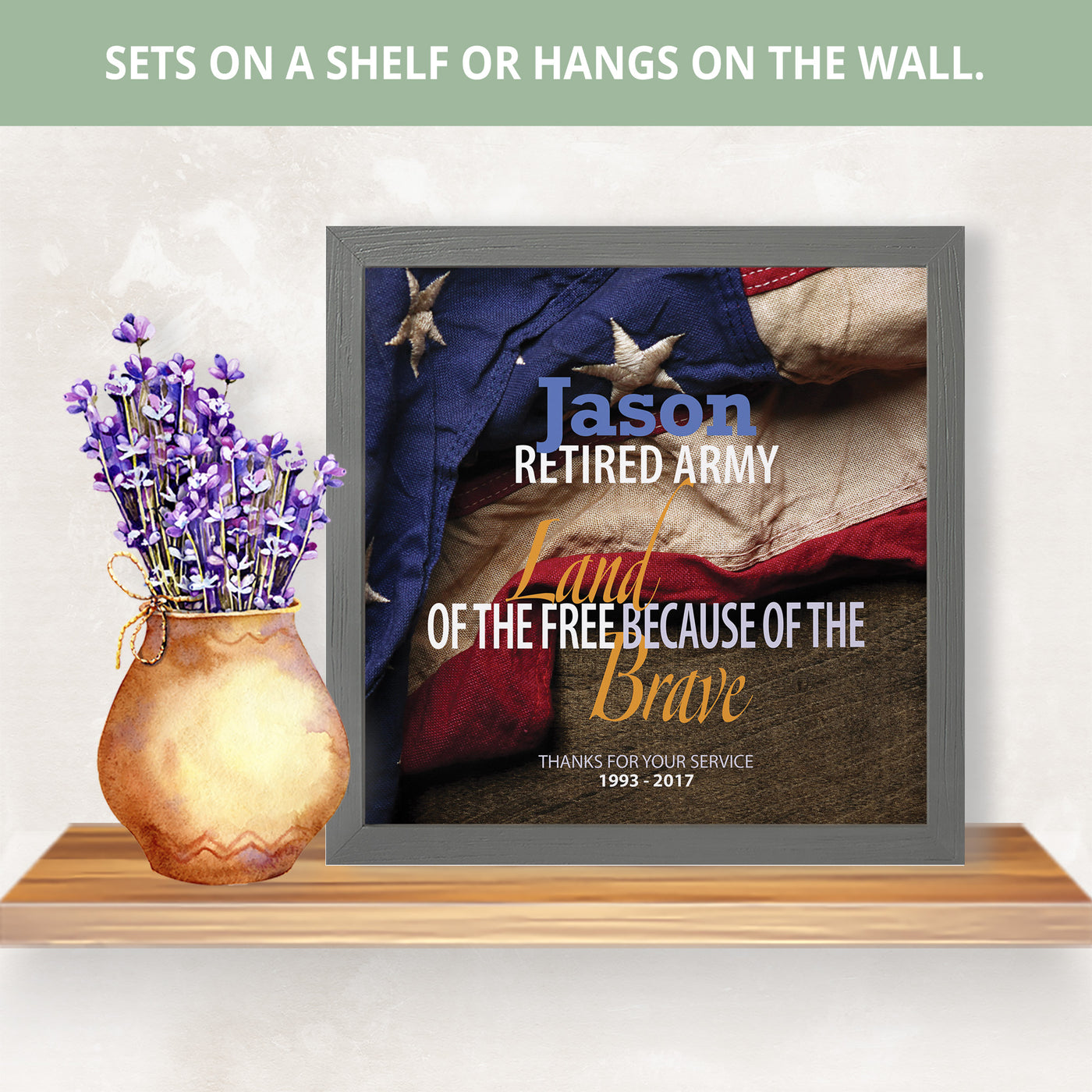 Land of the Free | Personalized Active Military, Retired Military Print, Wall Decor