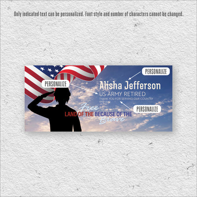 Military Salute | Personalized Active Military, Retired Military, Print, Wall Decor