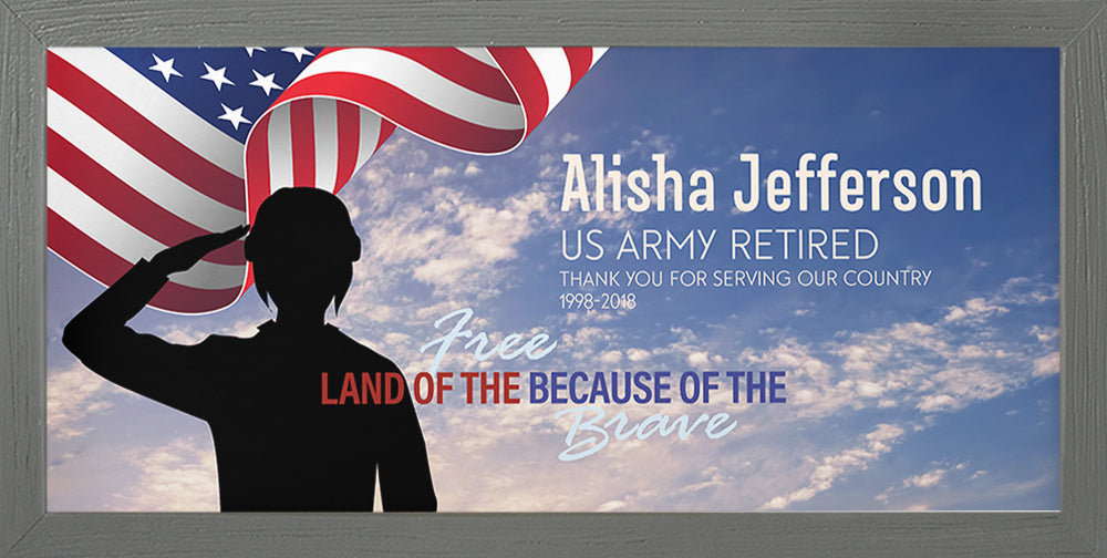 Military Salute | Personalized Active Military, Retired Military, Print, Wall Decor