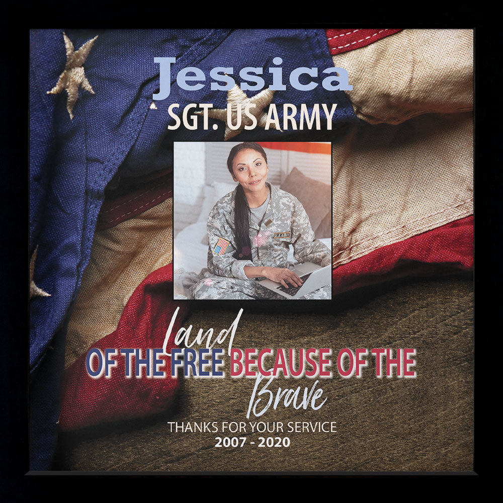 Land of the Free | Personalized Active Military, Retired Military Print, Wall Decor - Photo