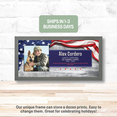 Flag on Wood | Personalized Active Military, Retired Military Print, Wall Decor - Photo