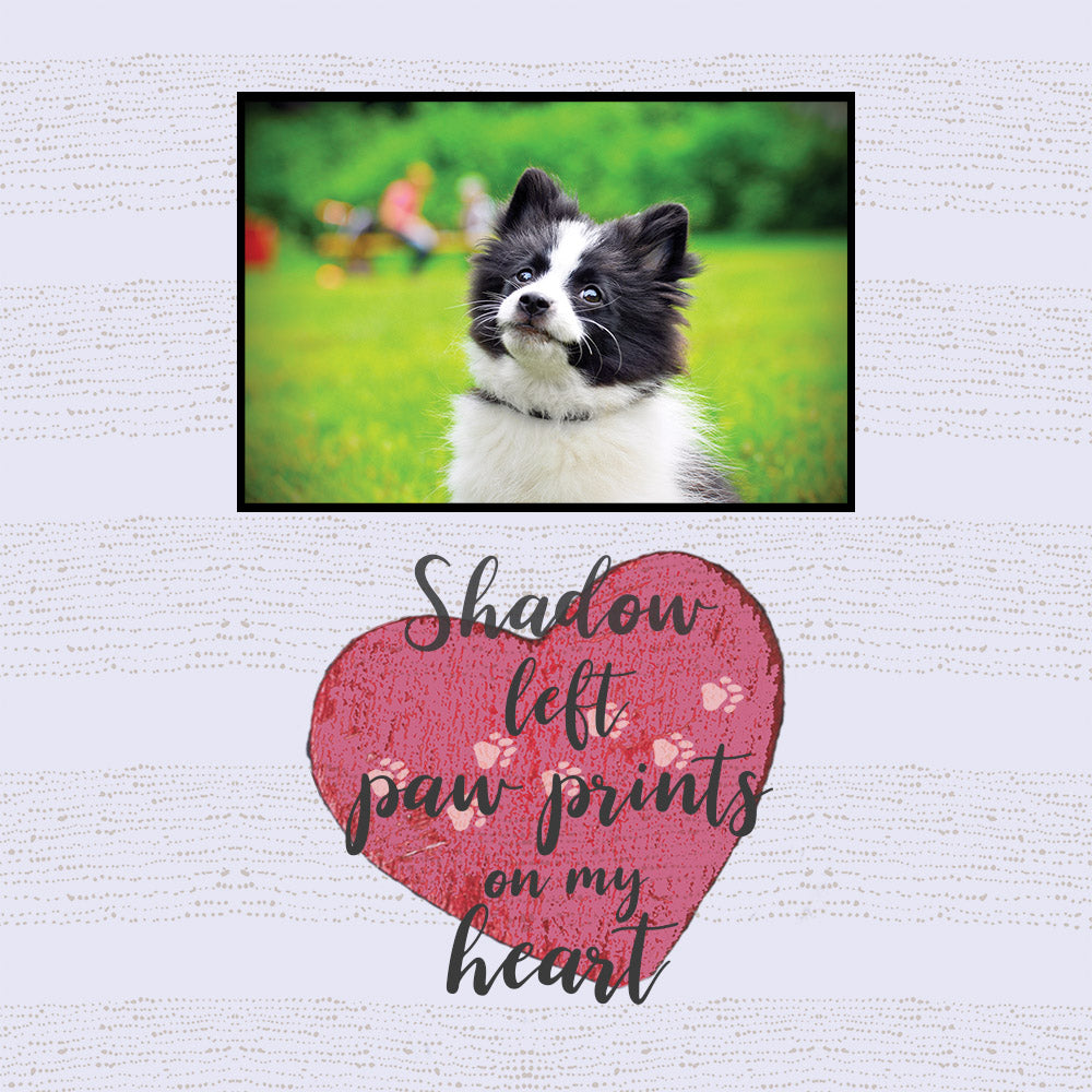 Paw Prints Left on My/Our Heart | Personalized Dog, Cat, Pet Memorial Print, Wall Decor - Photo