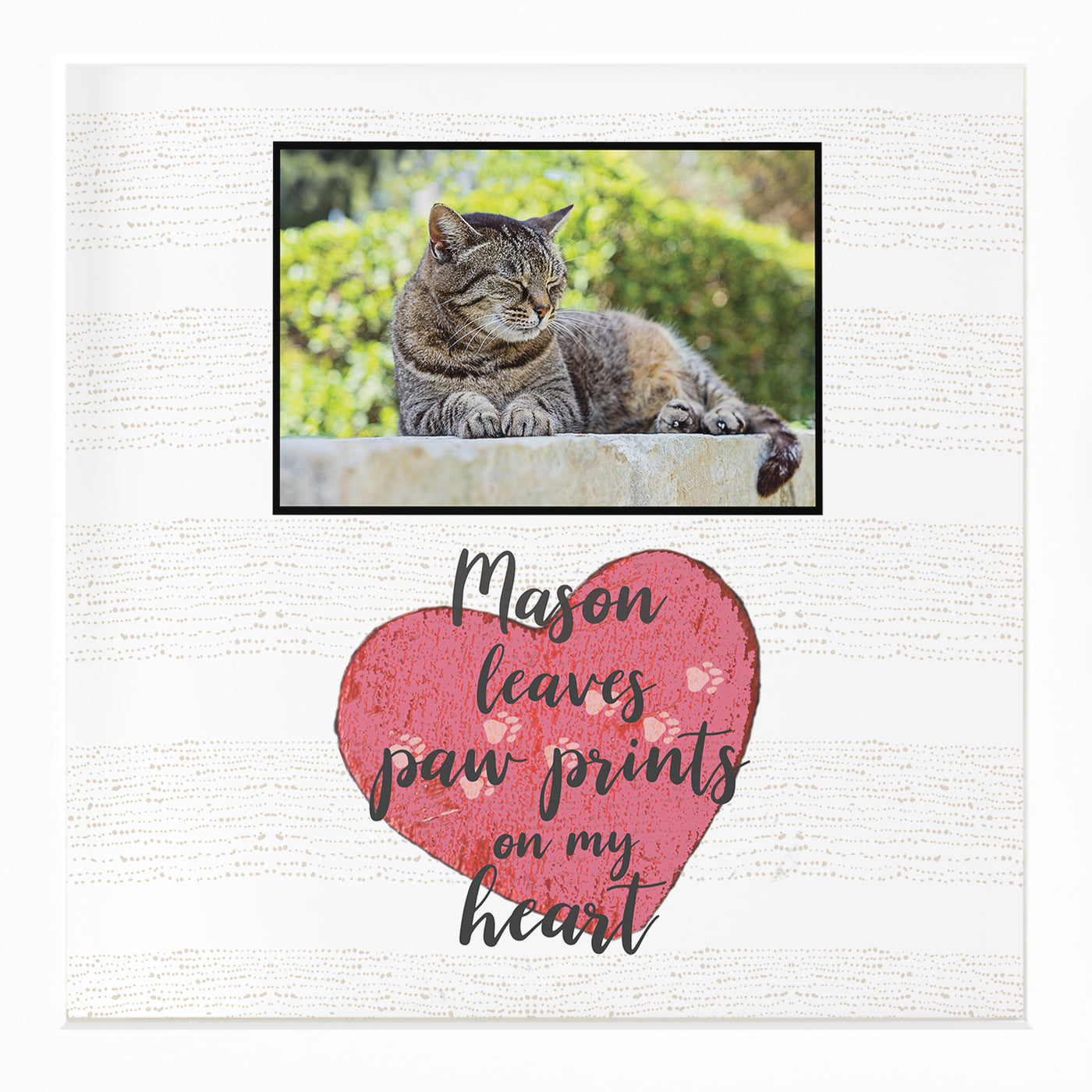 Paw Prints on My/Our Heart | Personalized Dog, Cat, Pet Print, Wall Decor - Photo