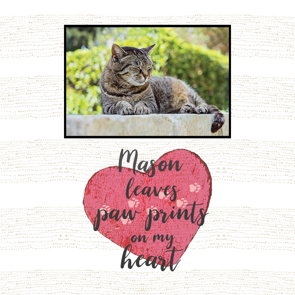 Paw Prints on My/Our Heart | Personalized Dog, Cat, Pet Print, Wall Decor - Photo
