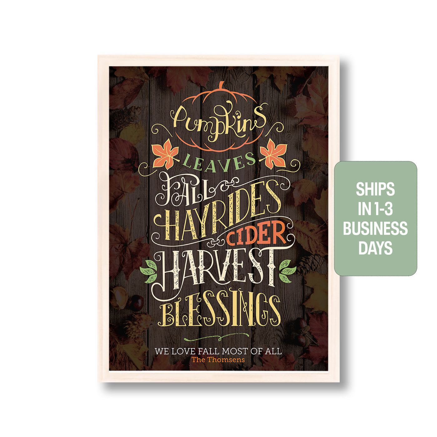 Fall Fun | Personalized Thanksgiving, Autumn Print, Wall Decor