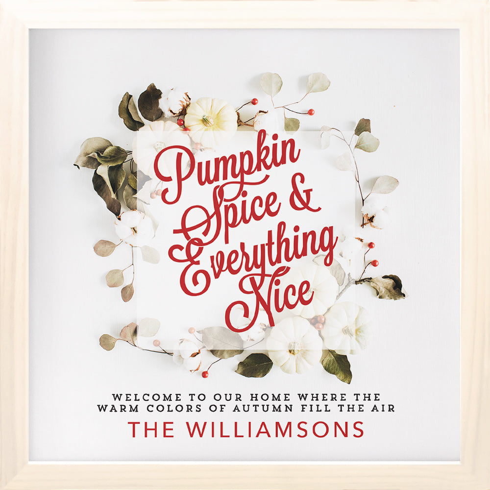 Pumpkin Spice | Personalized Thanksgiving, Autumn Fall Print, Wall Decor