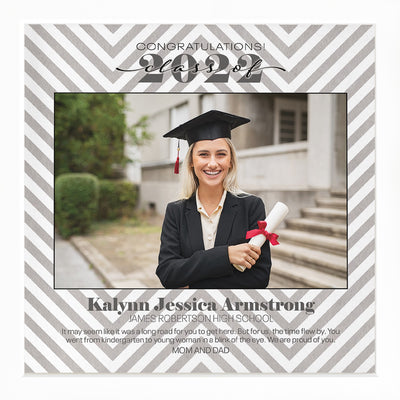 Grad | Personalized Graduation Commemoration Gift, Print, Wall Decor - Diagonal Stripe Photo