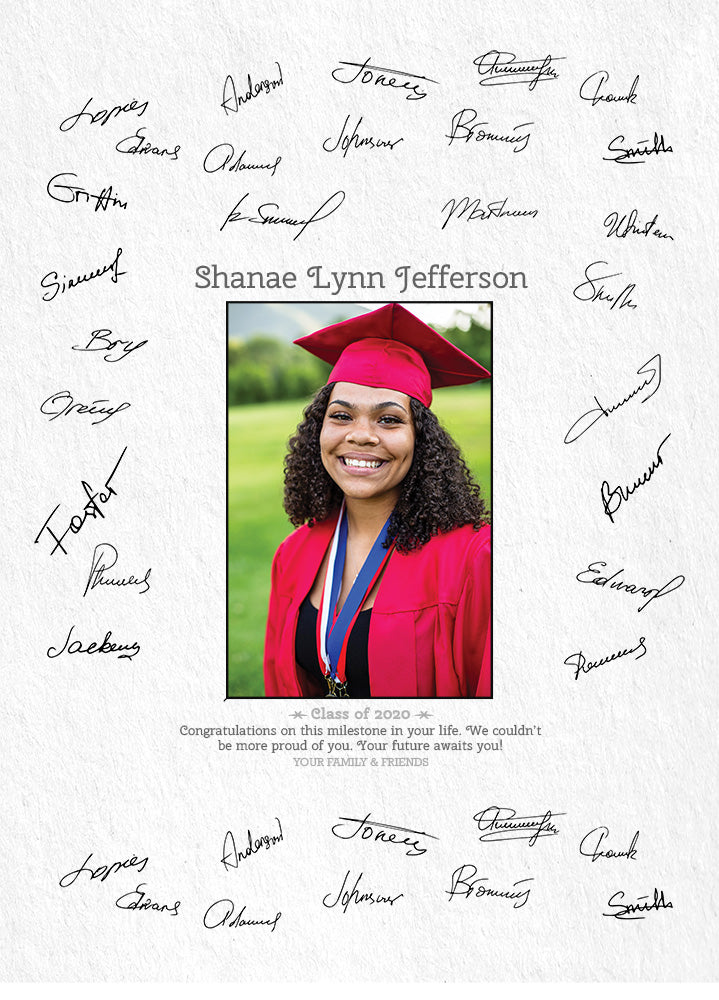 Grad | Personalized Graduation Party Print, Wall Decor - Signature Photo